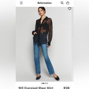 Reformation Will Oversized Sheer Shirt size XS